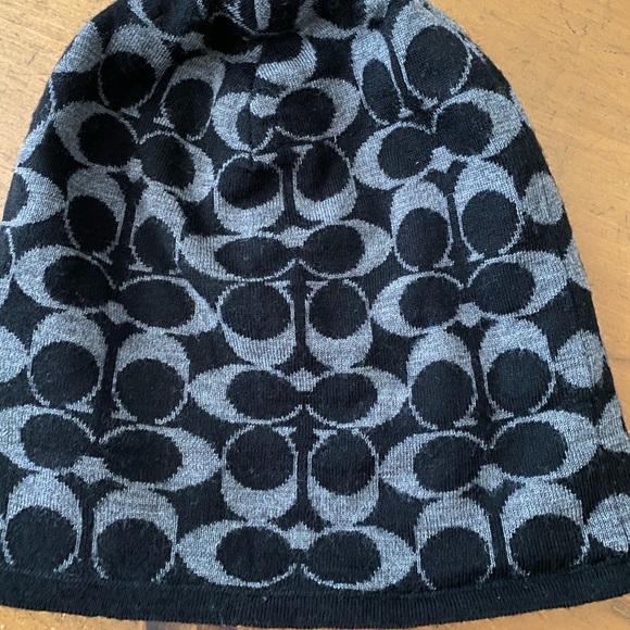 Coach Accessories - Black and grey coach beanie